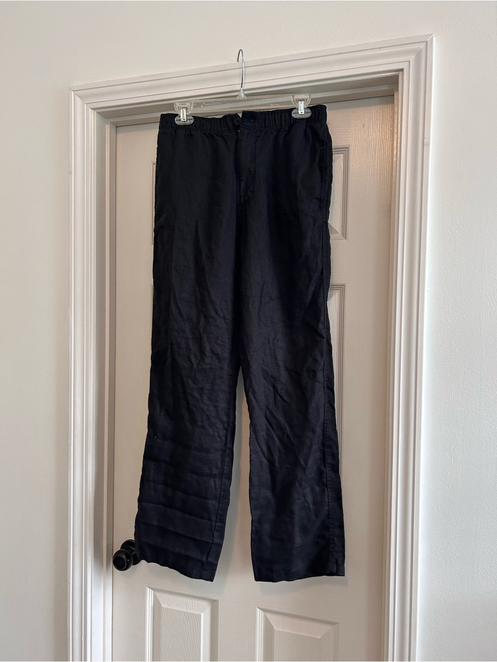 Zara Black Men's Wide-Leg Linen Pants